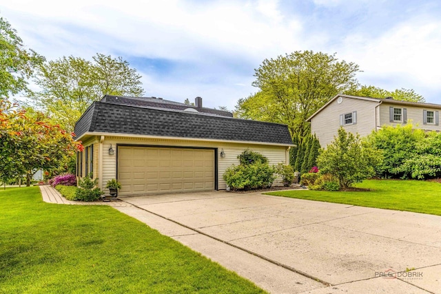 605 E Golf Rd, Libertyville, IL 60048 - view of front facade with roof with shingles, a front yard, and a garage
