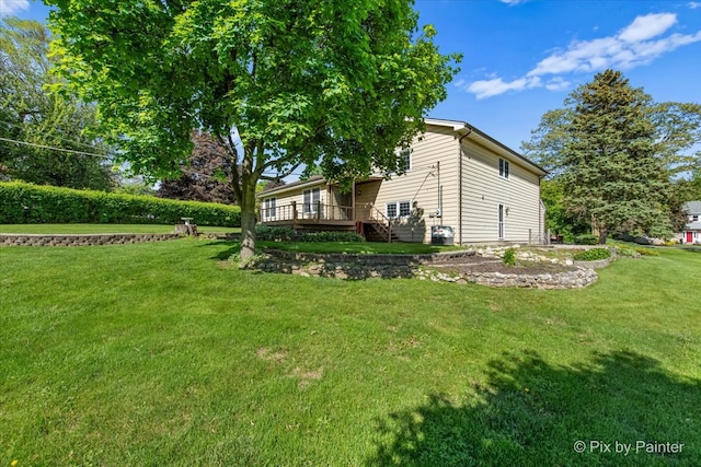 6704 Cypress Ct, Crystal Lake, IL 60012 - view of side of property featuring a wooden deck and a yard