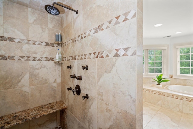 24355 S Arranmore Way, Frankfort, IL 60423 - full bath featuring a garden tub, tiled shower, and recessed lighting
