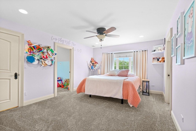 24355 S Arranmore Way, Frankfort, IL 60423 - carpeted bedroom with baseboards, a ceiling fan, and recessed lighting