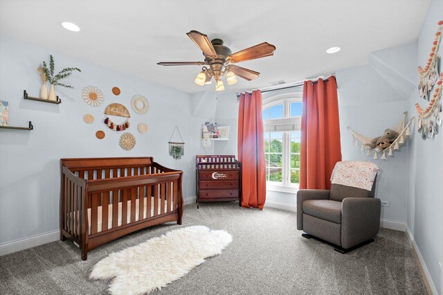 24355 S Arranmore Way, Frankfort, IL 60423 - bedroom with carpet flooring, a nursery area, baseboards, and recessed lighting
