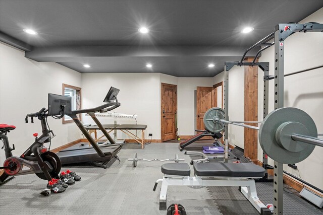 24355 S Arranmore Way, Frankfort, IL 60423 - exercise room featuring baseboards and recessed lighting
