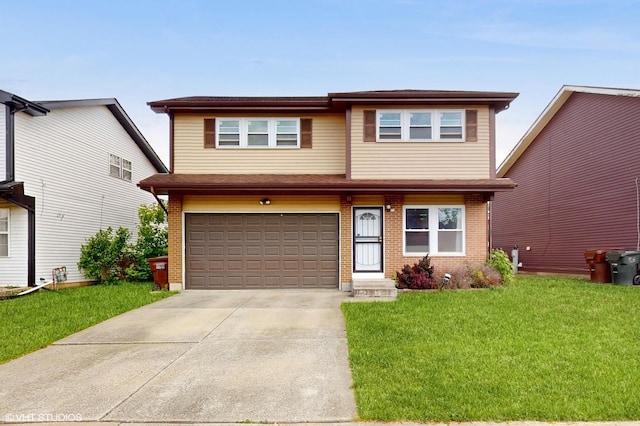 18153 Idlewild Dr, Country Club Hills, IL 60478 - view of front of property featuring driveway, a garage, brick siding, and a front yard