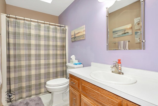 2985 Royal Ct, New Lenox, IL 60451 - full bathroom featuring toilet, vanity, tile patterned floors, and a shower with curtain