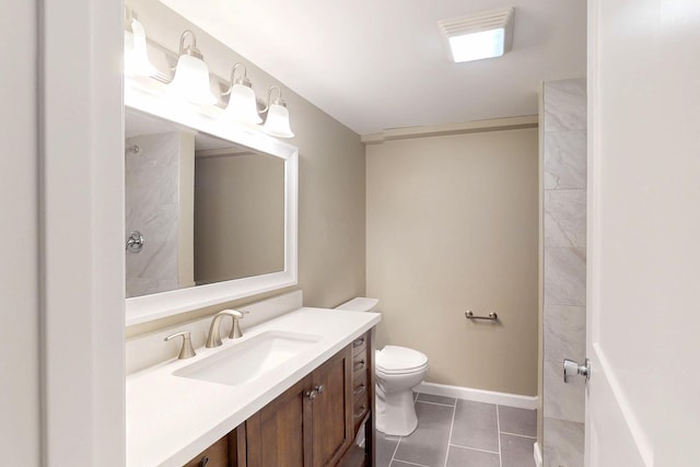 521 Buckthorn Ln, Hillside, IL 60162 - full bathroom featuring toilet, vanity, tile patterned floors, a shower, and baseboards