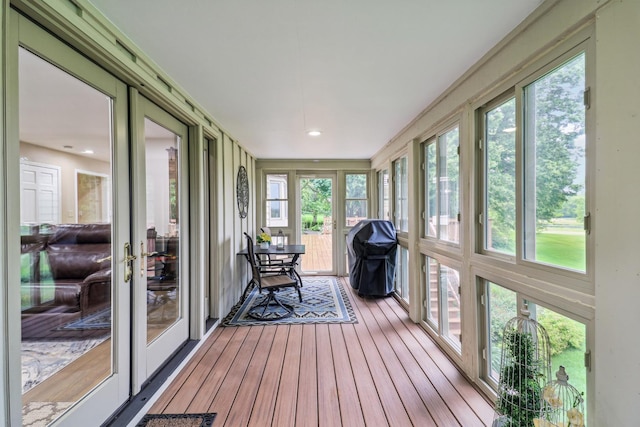 7316 Gleneagle Cir, Lakewood, IL 60014 - sunroom featuring wood-type flooring and french doors