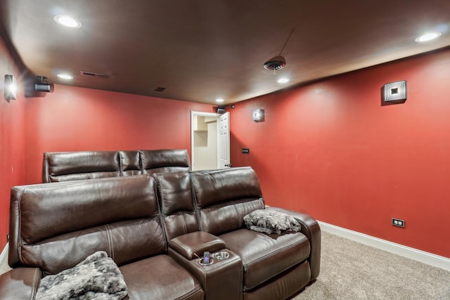 7316 Gleneagle Cir, Lakewood, IL 60014 - cinema room featuring carpet flooring, baseboards, and recessed lighting