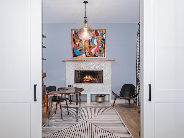 527 N Ellsworth St, Naperville, IL 60563 - dining space with a tiled fireplace