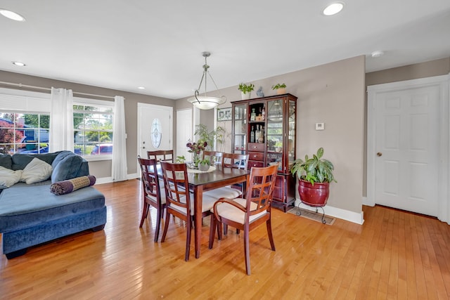 127 Saint Joseph Ave, Joliet, IL 60436 - dining room featuring baseboards, light wood finished floors, and recessed lighting