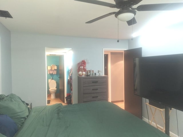 840 Elder Rd Unit A305, Homewood, IL 60430 - bedroom featuring ensuite bathroom, a ceiling fan, and wood finished floors