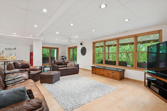27213 N Fairfield Rd, Wauconda, IL 60084 - living area featuring recessed lighting, wood finished floors, and baseboards