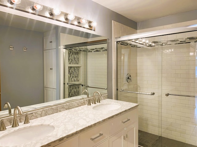 308 Ashbury Ct Unit 1515-1, Roselle, IL 60172 - full bath with a shower stall and double vanity