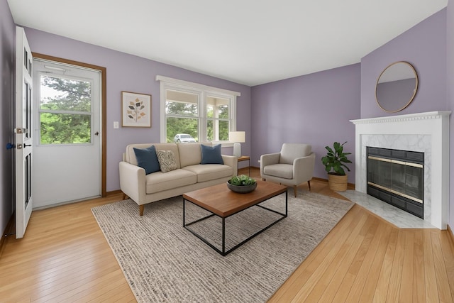 132 Pratt Blvd, Roselle, IL 60172 - living area featuring a fireplace and light wood-type flooring