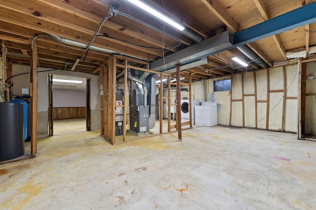132 Pratt Blvd, Roselle, IL 60172 - unfinished below grade area with heating unit, washing machine and dryer, secured water heater, and a water softener system
