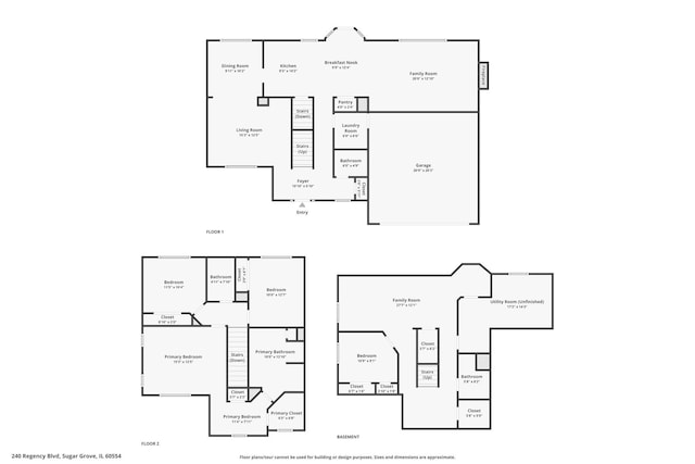 240 Regency Blvd, Sugar Grove, IL 60554 - floor plan / room layout