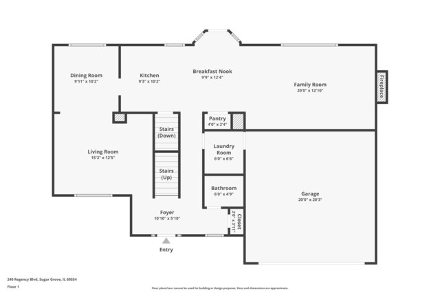 240 Regency Blvd, Sugar Grove, IL 60554 - property floor plan