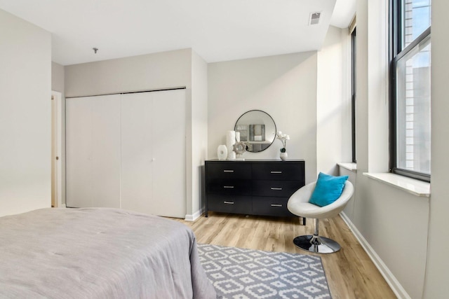740 S Federal St Unit 804, Chicago, IL 60605 - bedroom featuring light wood finished floors, a closet, and baseboards
