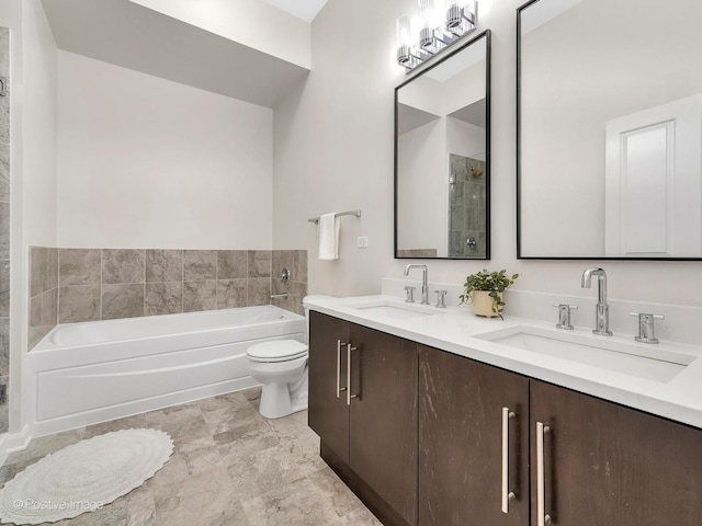 1464 S Michigan Ave Unit 2201, Chicago, IL 60605 - bathroom with a bath, double vanity, and toilet