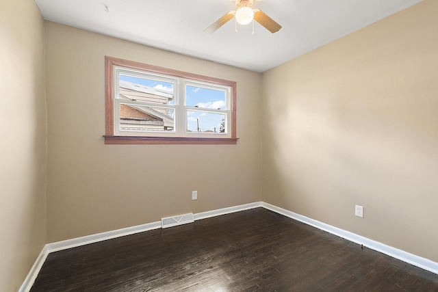 12237 S Avers Ave, Alsip, IL 60803 - empty room featuring ceiling fan, baseboards, and dark wood finished floors