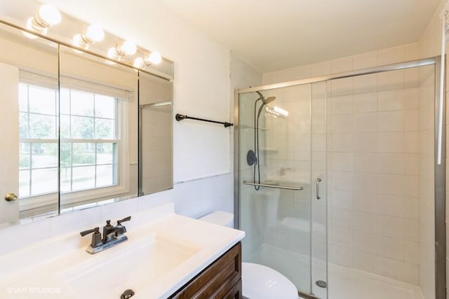 679 Aspen Dr, Buffalo Grove, IL 60089 - bathroom featuring vanity and a stall shower