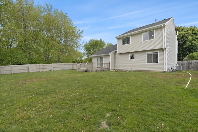 3805 Brighton Ct, Zion, IL 60099 - rear view of house featuring cooling unit and a deck