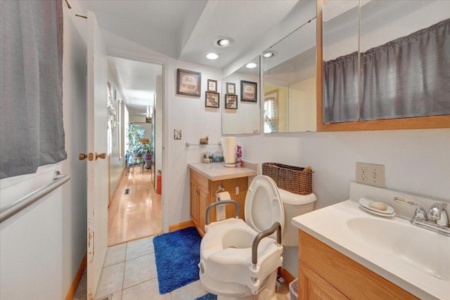 2511 Sangamon Dr, Champaign, IL 61821 - bathroom with vanity, recessed lighting, and tile patterned floors