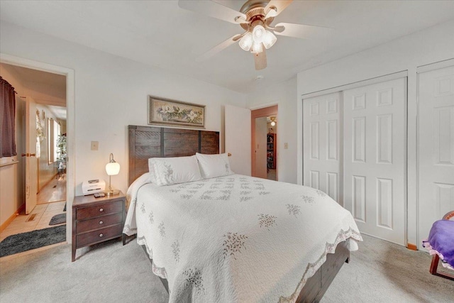 2511 Sangamon Dr, Champaign, IL 61821 - bedroom featuring light colored carpet and ceiling fan