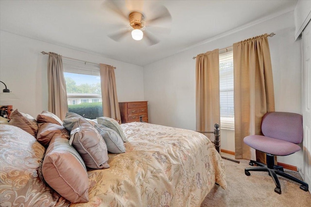2511 Sangamon Dr, Champaign, IL 61821 - bedroom with light colored carpet and a ceiling fan