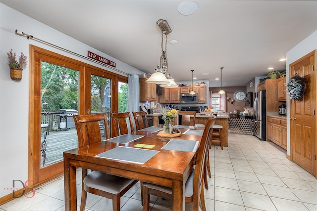 2598 N 2739th Rd, Marseilles, IL 61341 - dining space with light tile patterned floors and recessed lighting