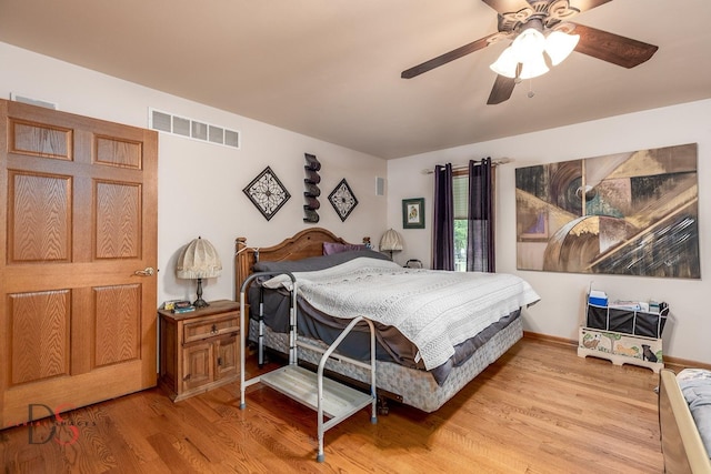 2598 N 2739th Rd, Marseilles, IL 61341 - bedroom featuring light wood-style floors and ceiling fan