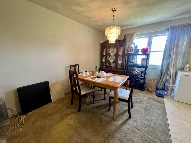 1405 W Beech St, Urbana, IL 61801 - dining area featuring a chandelier and light tile patterned floors