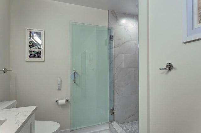 125 S Green St Unit 705A, Chicago, IL 60607 - bathroom featuring toilet, a shower stall, and vanity