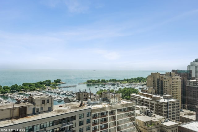 525 W Hawthorne Pl Unit 2701, Chicago, IL 60657 - water view featuring a marina and nearby urban area