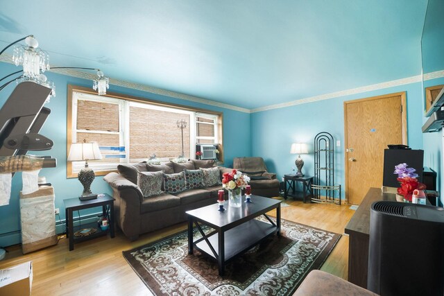 6850 Cermak Rd Unit Gb, Berwyn, IL 60402 - living room featuring wood finished floors and crown molding