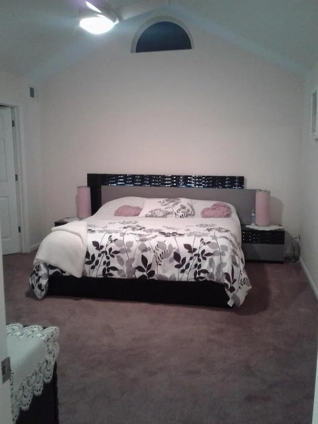 121 Chatsworth Cir, Schaumburg, IL 60194 - carpeted bedroom with vaulted ceiling and baseboards