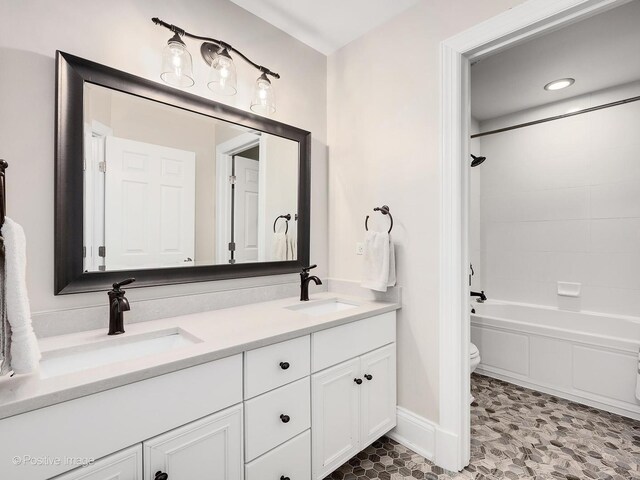 1360 Turvey Rd, Downers Grove, IL 60515 - bathroom with double vanity and shower / tub combination