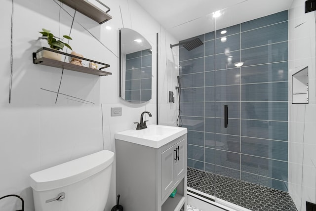7830 W N Ave Unit 306, Elmwood Park, IL 60707 - full bathroom featuring vanity, a shower stall, and toilet