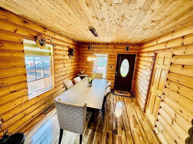 3515 Union Ave, Steger, IL 60475 - dining space featuring wooden ceiling and wood-type flooring