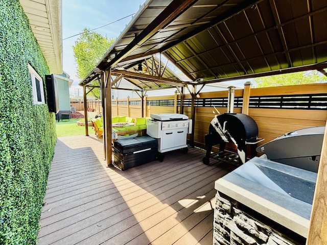 3515 Union Ave, Steger, IL 60475 - wooden terrace featuring area for grilling and a gazebo