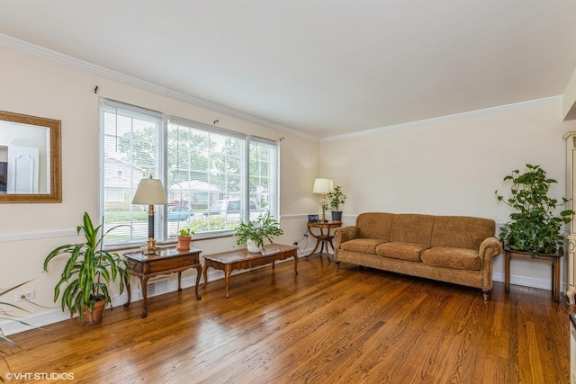 9445 Le Claire Ave, Skokie, IL 60077 - living area featuring ornamental molding and wood finished floors