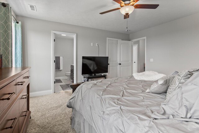 1607 Peppermill Ln, Champaign, IL 61822 - carpeted bedroom featuring ensuite bathroom and a ceiling fan