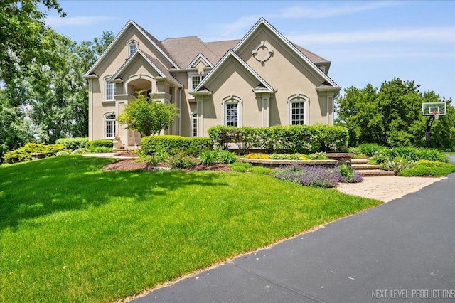 36W850 Red Gate Ct, Saint Charles, IL 60175 - traditional-style house with a front yard and stucco siding
