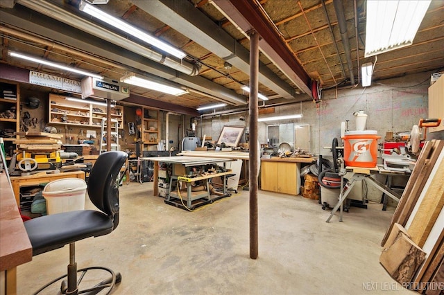 36W850 Red Gate Ct, Saint Charles, IL 60175 - unfinished basement with a workshop area and water heater