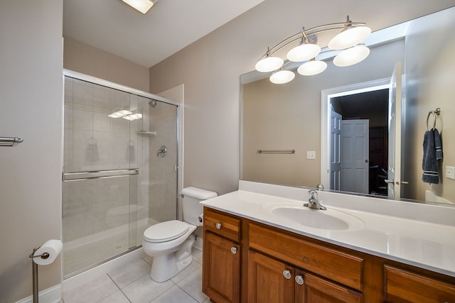 17 Virginia Pkwy, Schaumburg, IL 60193 - full bath with tile patterned flooring, toilet, a shower stall, and vanity