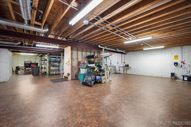 211 Trentt Dr Unit 211, Batavia, IL 60510 - unfinished basement featuring tile patterned floors and stairs