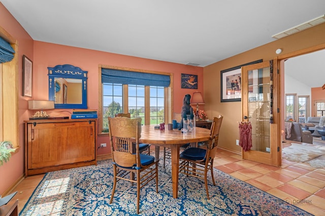 20719 Highview Rd, Marengo, IL 60152 - dining area featuring baseboards, french doors, and light tile patterned flooring