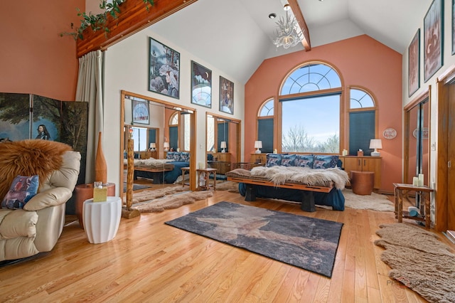 20719 Highview Rd, Marengo, IL 60152 - bedroom with high vaulted ceiling and wood-type flooring