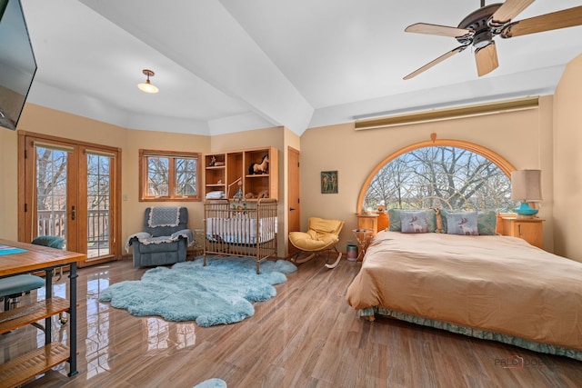 20719 Highview Rd, Marengo, IL 60152 - bedroom with access to outside, multiple windows, wood finished floors, and french doors