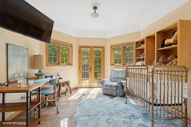 20719 Highview Rd, Marengo, IL 60152 - bedroom with a desk, french doors, and access to exterior