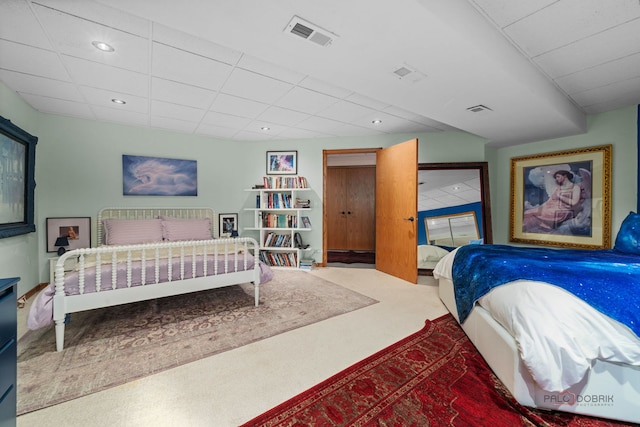 20719 Highview Rd, Marengo, IL 60152 - carpeted bedroom featuring a drop ceiling and recessed lighting